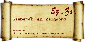 Szeberényi Zsigmond névjegykártya